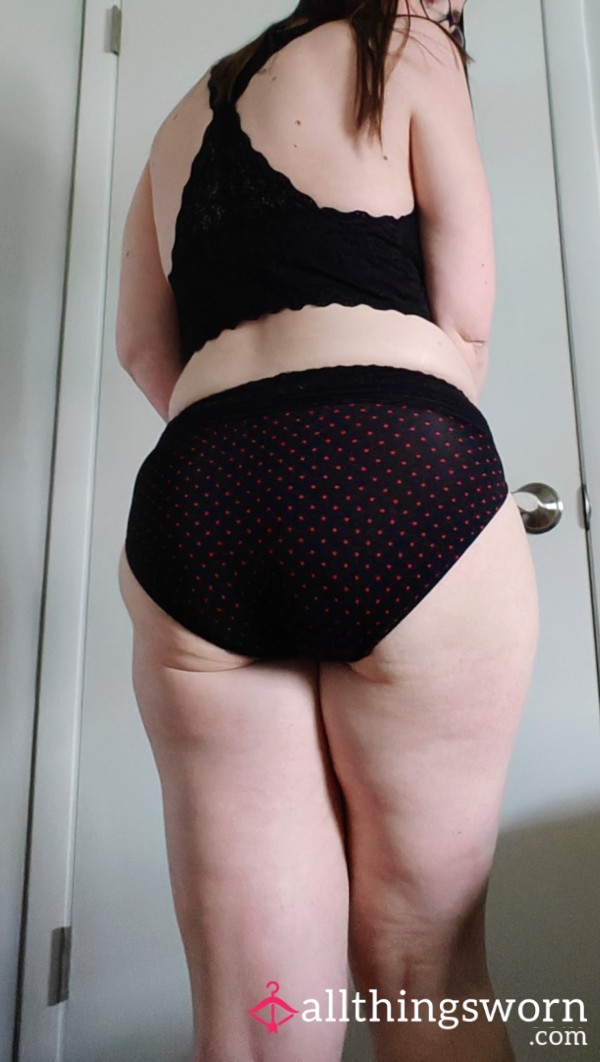 Black W/ Red Polka Dot Panties