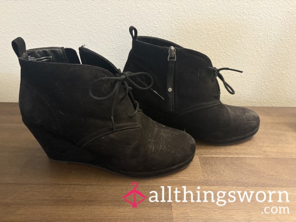 Black Well Worn Booties