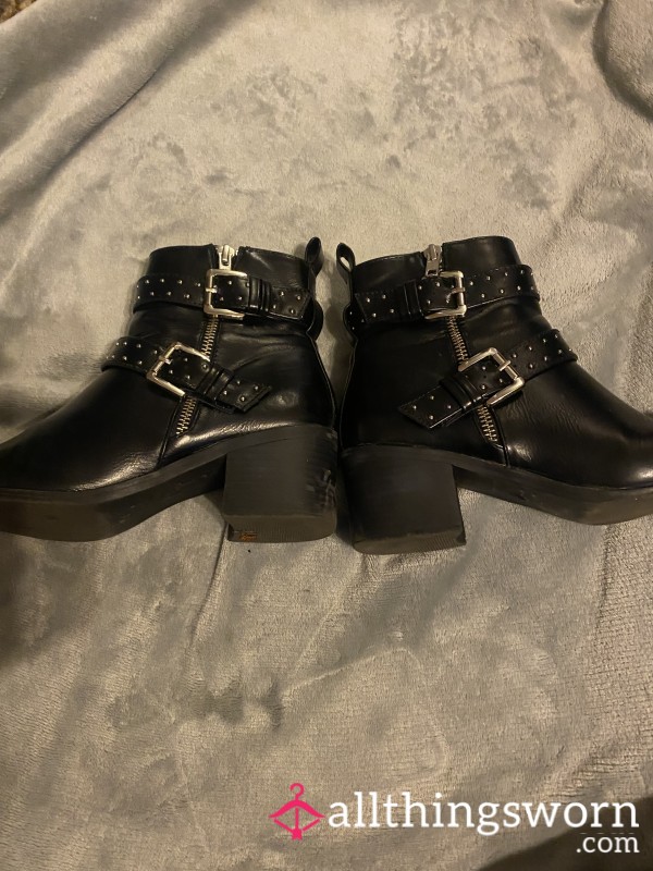 Black Well-worn Boots