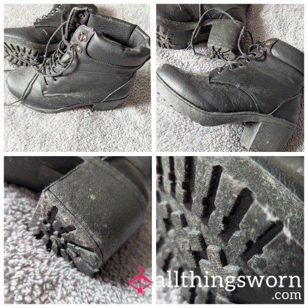 Black Well Worn Boots