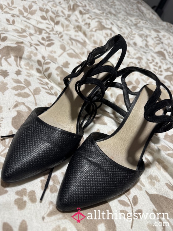Black Well Worn Heels, Lace, S**y, S** Clubs
