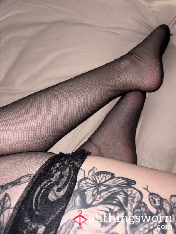 Black Well Worn Stockings