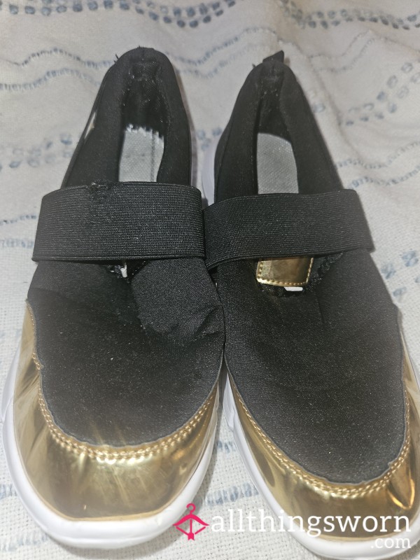 Black White And Gold Sneakers