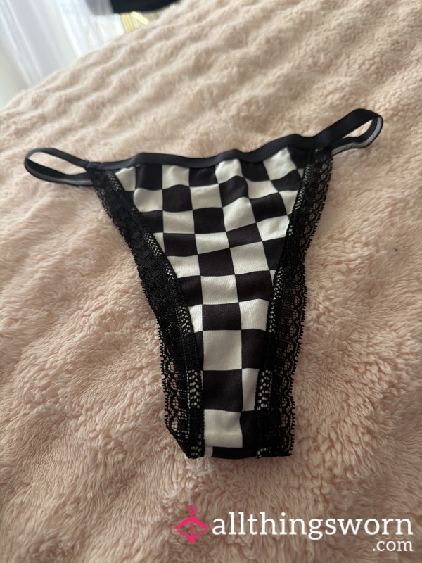 🏁 Black & White Checker Thong Panties 🏁 Sale $13