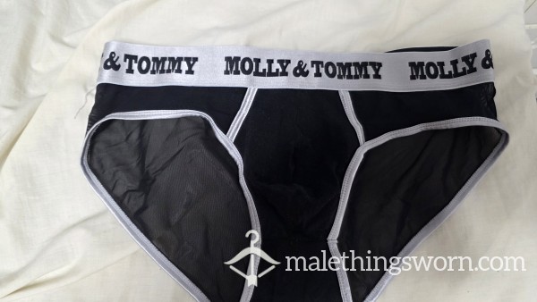 Black & White Mesh Molly & Tommy Briefs XL