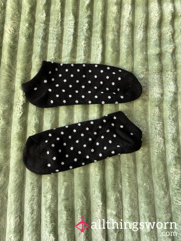 Black & White Polka Dot Ankle Socks