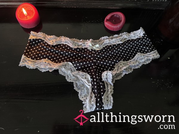 Black & White Polkadots Cheeky Panties (Medium)