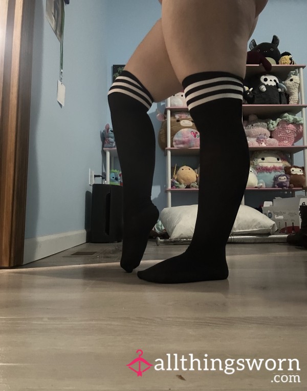 Black & White Thigh High Socks