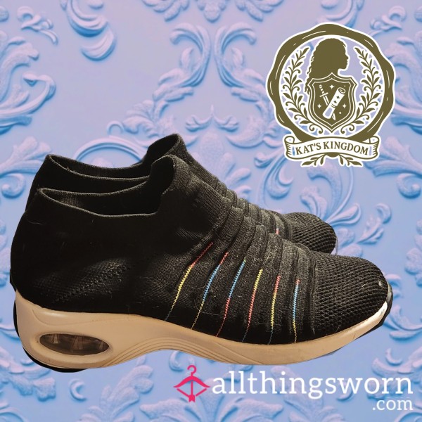 Black With Rainbow Detail Trainers