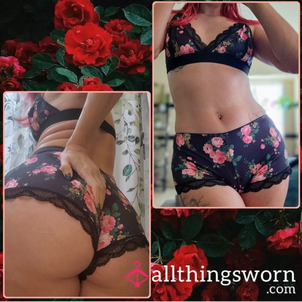 *sold*s**y Silk And Lace Pajama Bra And Short Set🥀