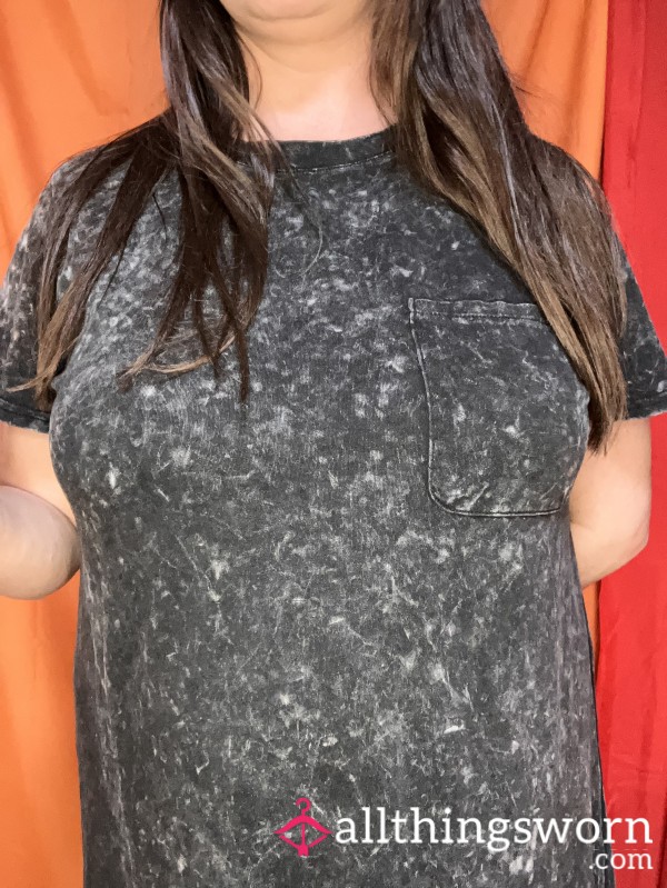 Black With Whitewash Long Dress XL