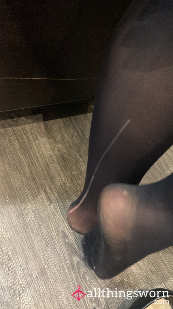 Black Work Tights Worn On Shift As A Air Hostess