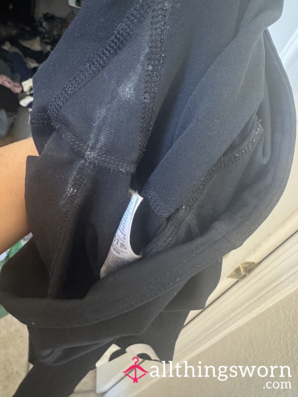 Black Workout Pants No Panties Worn