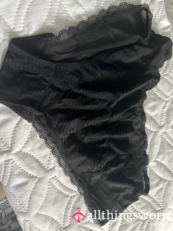 Black Worn Panties. Who Wants To Have The First Opportunity To See & Smell What I Taste Like 👅