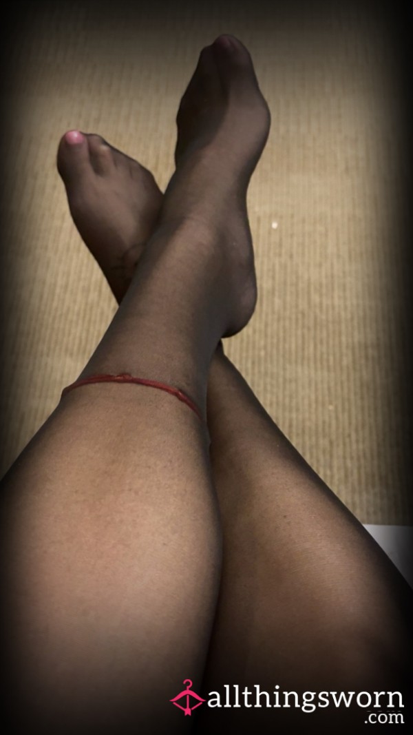 Black Worn Pantyhose