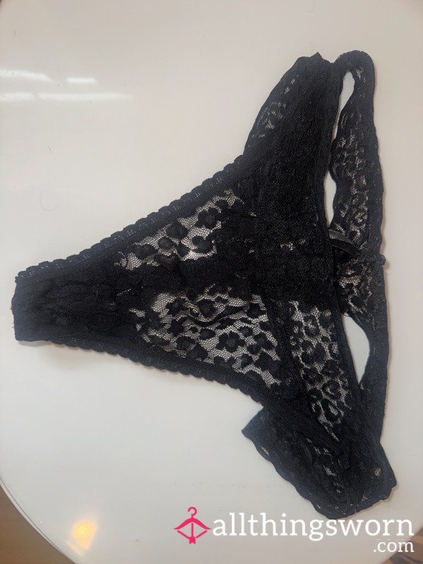 Black Worn Thong