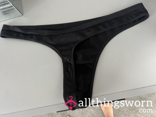 Black Worn Thong 😈👅