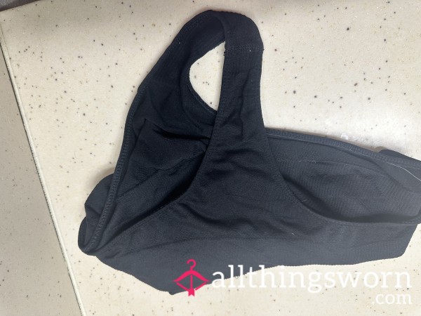 Black Worn Thong Spandex