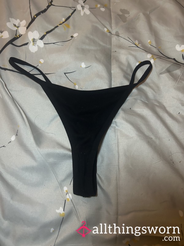 Black Worn Thongs