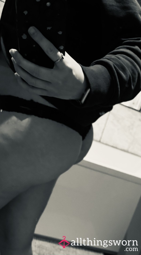 Black Worn Thongs