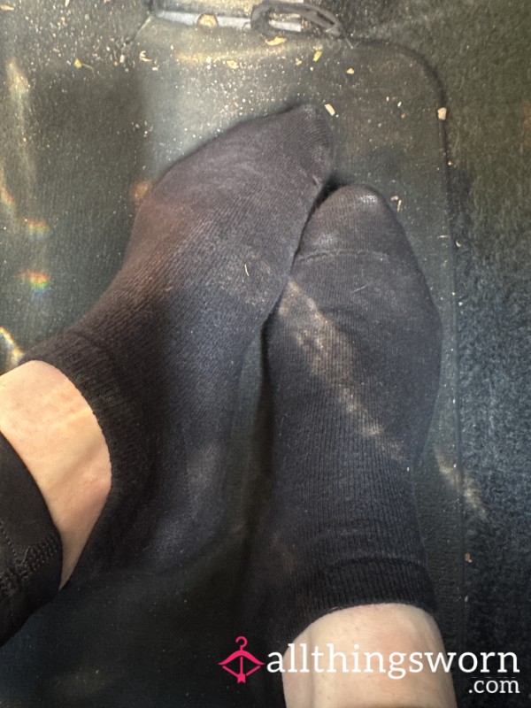 Black Worn Trainer Socks For 24hrs