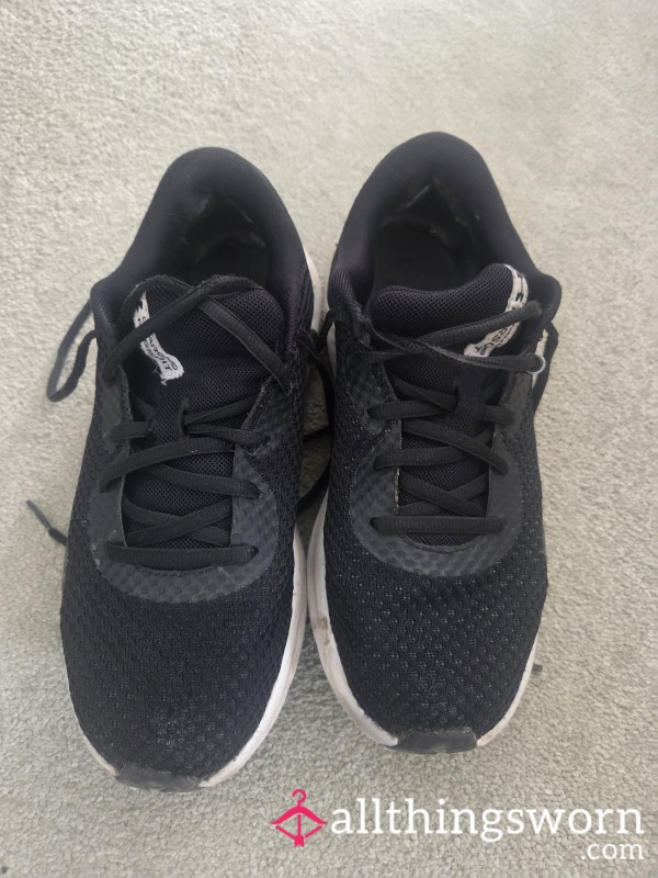 Black Worn Trainers