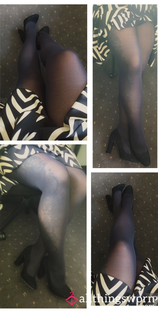 🖤 Black Worn Work Tights 🖤