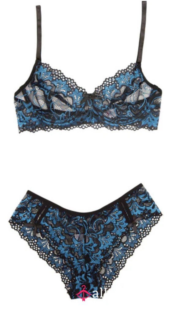 Black/Blue Lingerie Set