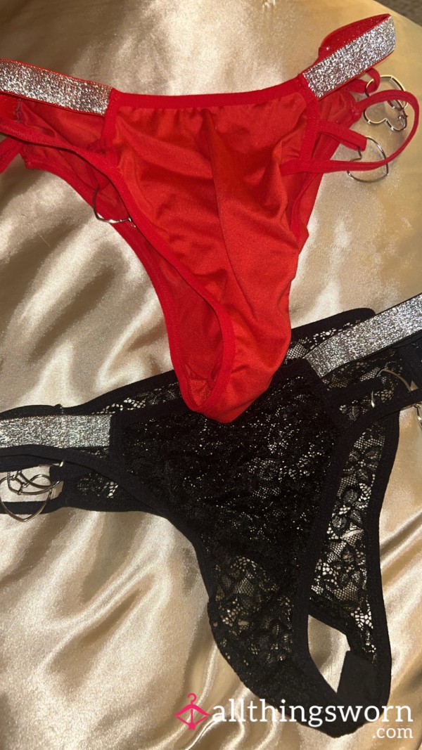 Black/Red Panties With Hearts ❤️🖤