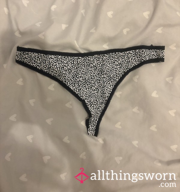 Black/white Animal Print Thong 🖤
