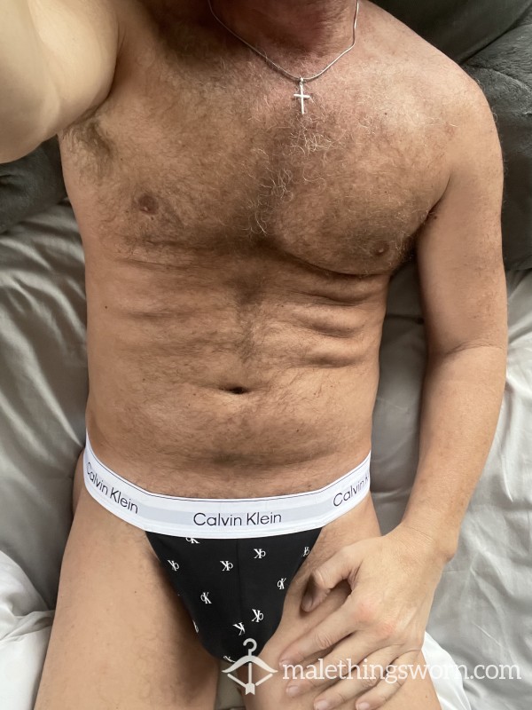 Black/White Calvin Klein Thong