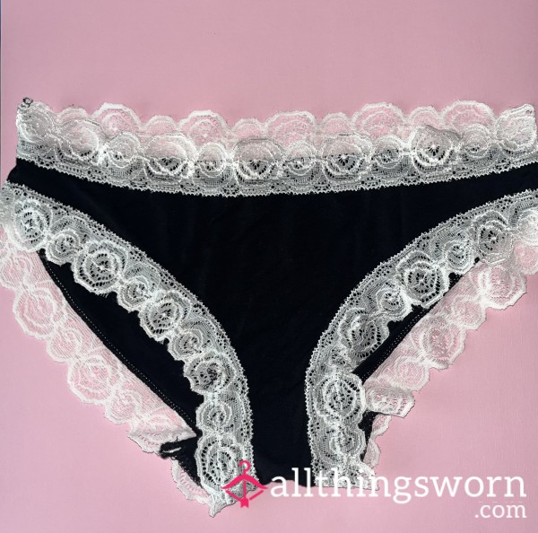 Black/White Lace Trimmed Panties