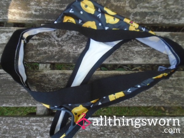 🌀🖤Black/Yellow Thong💛
