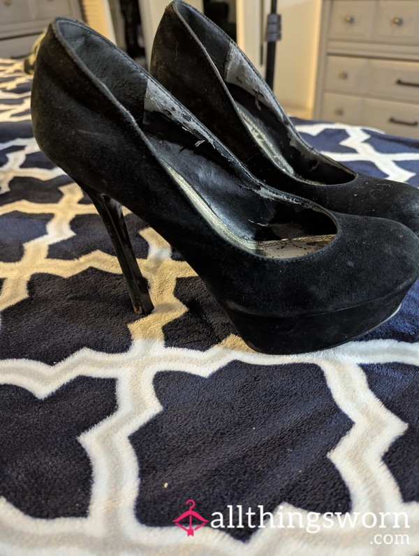 Blk Steve Madden Worn Out Blk Heels