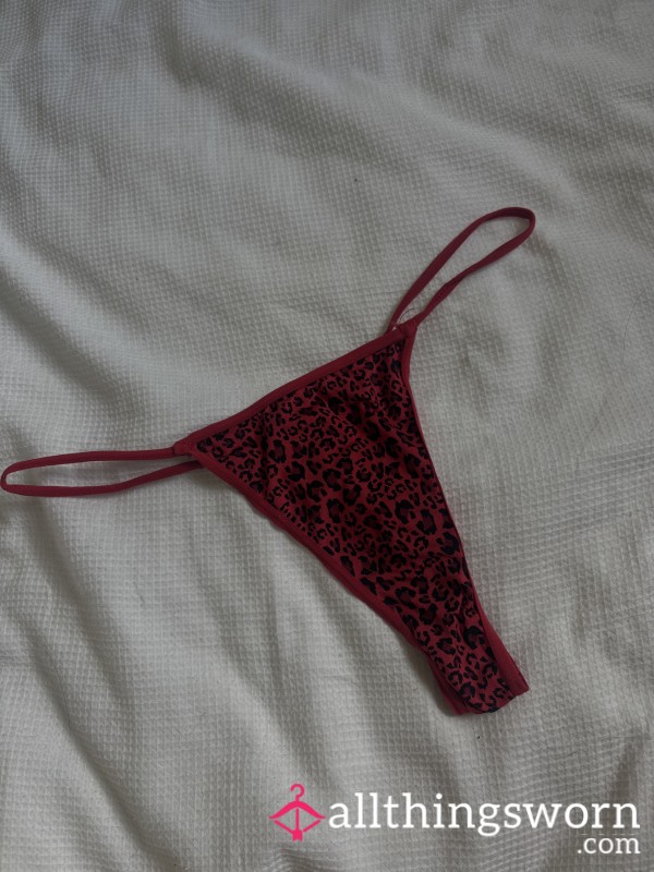 Blondies Red Leopard Print Worn Thong