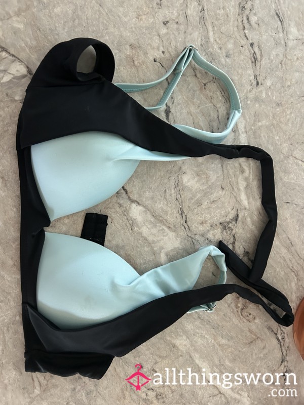 Blue And Black Bikini Top