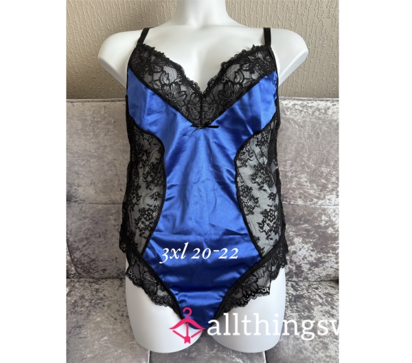 Blue And Black Body Suit 3xl 20-22 New