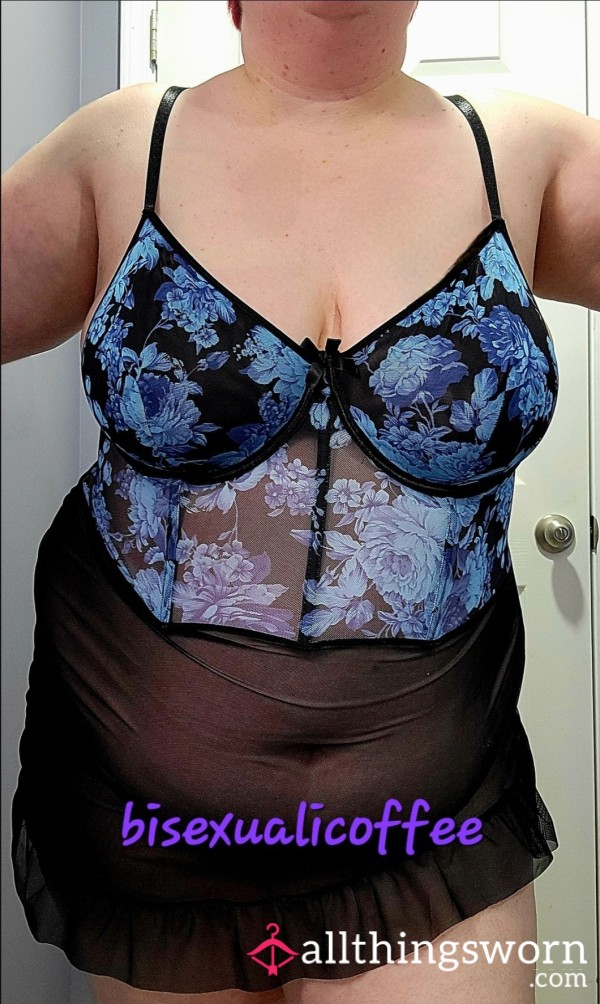 Blue And Black Flor*l