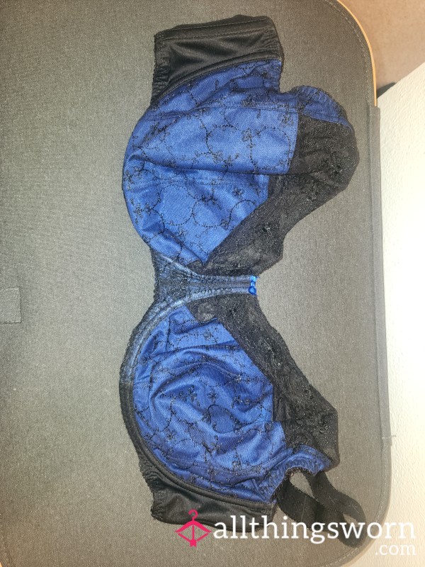 Blue And Black Lacy Bra