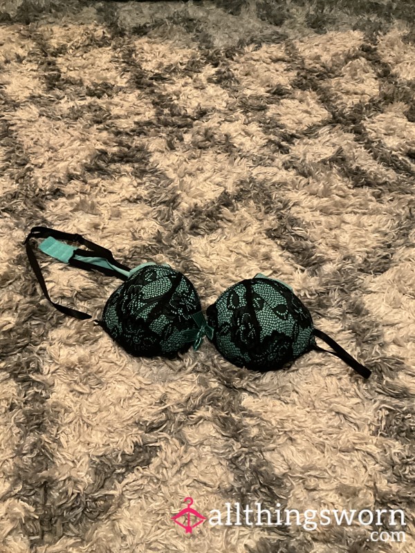 Blue, And Black Padded Bra