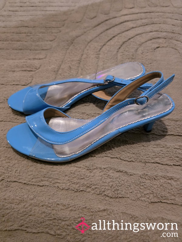 Blue And Clear Heels.