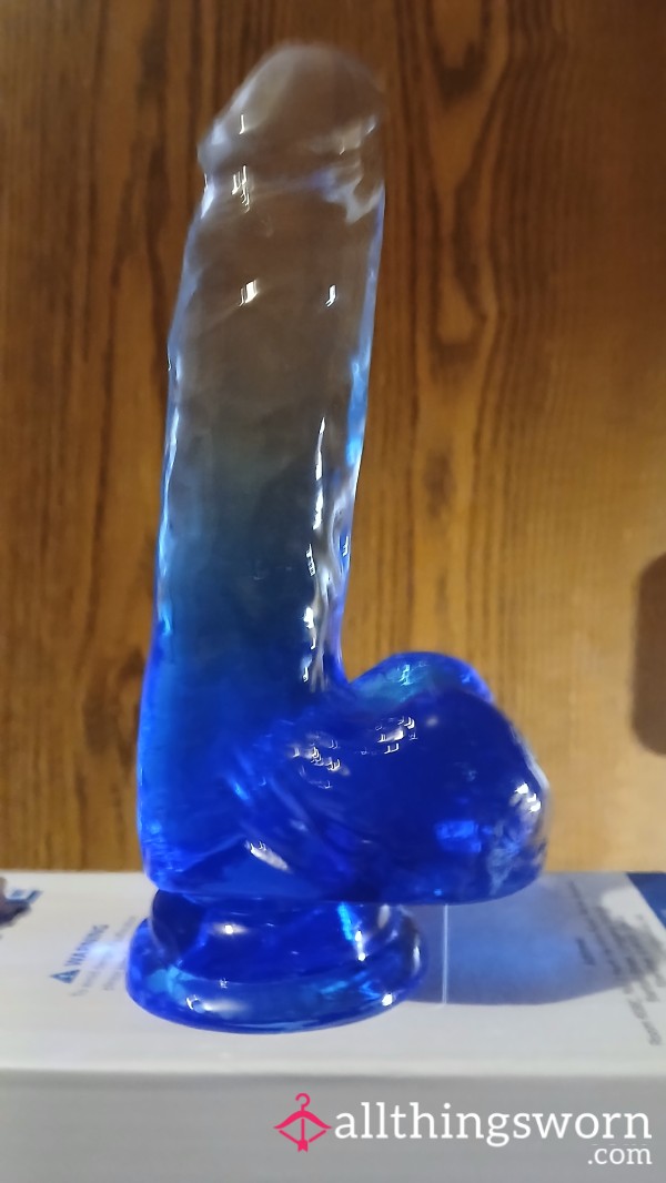 Blue And Clear Medium Sized Di**o