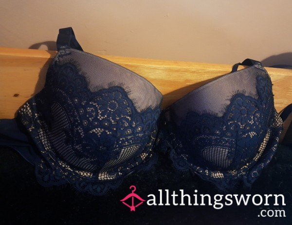 Blue And Natural Tan Bra