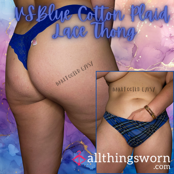 Blue And Plaid Thong
