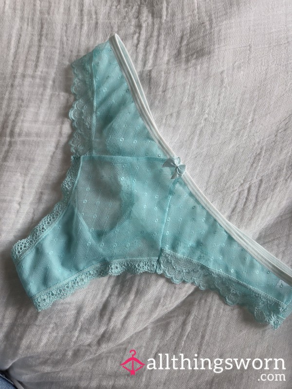 Blue And White Lace Thong 🖤😏