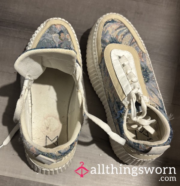 Blue And White Sneakers