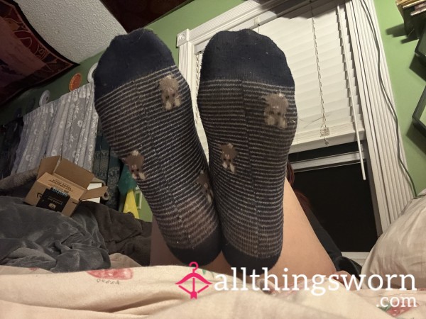 Blue And White Striped Bunny Socks Size 8 Feet 🦶💙🐰