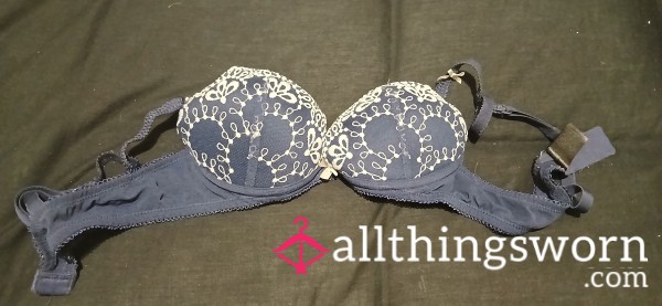 Blue And White Worn Bra
