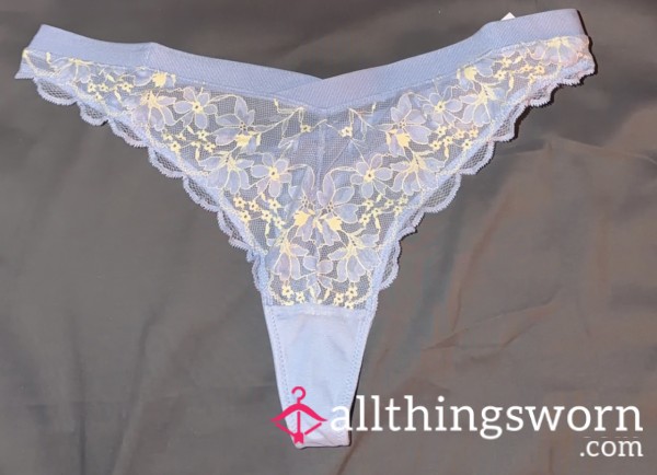 Blue And Yellow Flower Pattern Thong