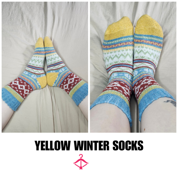 BLUE AND YELLOW WINTER SOCKS